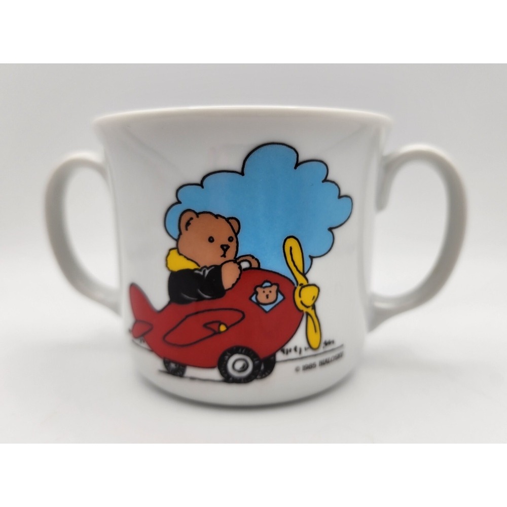 Vintage Bialosky Bear Children's Double Handle 2-sided mug 1985 Collectible